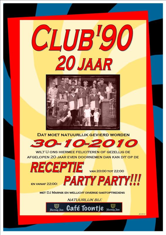 Club 90 binnenkort 20 jaar voetbal muller fienpreuvers carnaval 